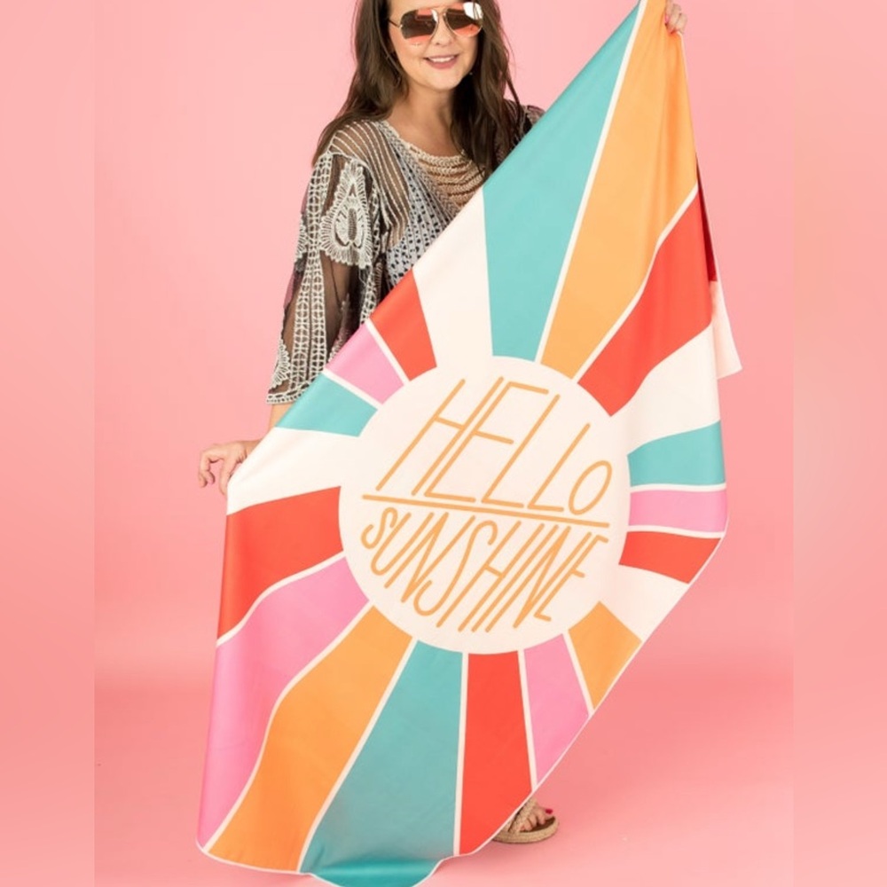 NWT Katydid Orange and Pink Retro Beach Towel